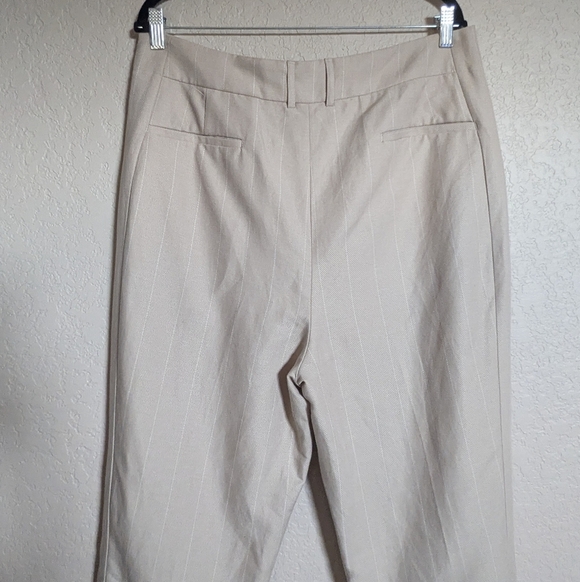 Express Women's Size 14R High Rise Ankle Beige Slim Straight Leg Dress Pants - Picture 7 of 13